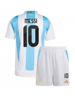 Argentina Lionel Messi #10 Replika Hemmakläder Barn Copa America 2024 Kortärmad (+ byxor)